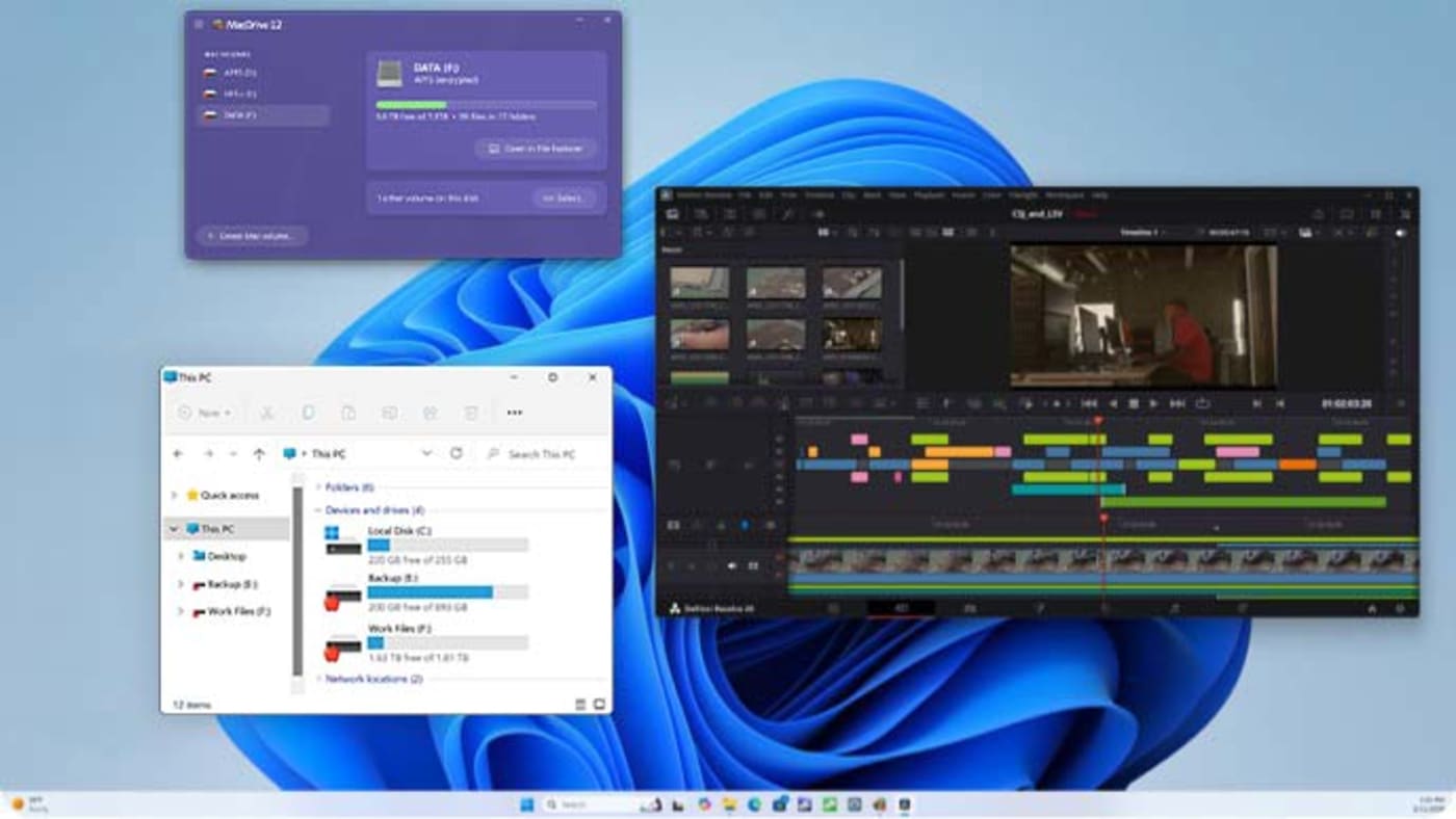 Screenshot showing OWC MacDrive 12 software