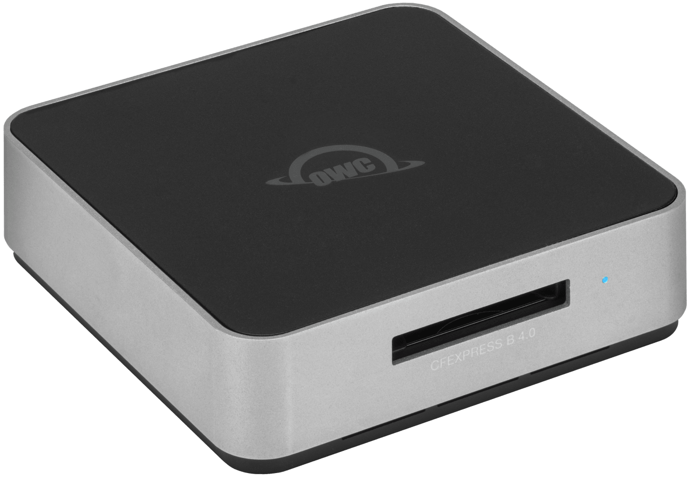 OWC Atlas USB4 CFexpress Card Reader facing right