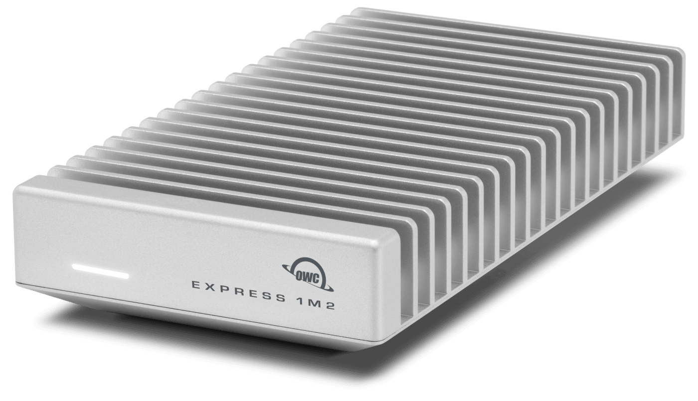 The OWC Express 1M2 80G external hard drive external design.
