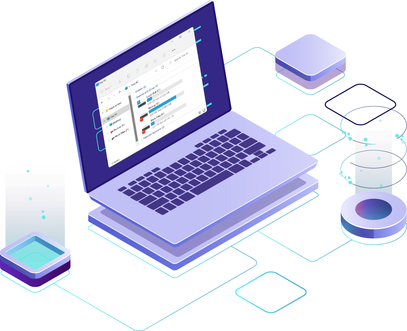 Stylized laptop illustration