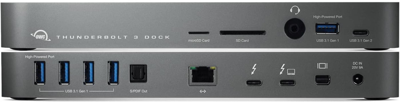 OWC Thunderbolt 3 Dock front and back