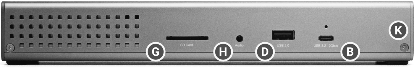 OWC Thunderbolt Go Dock front with labels