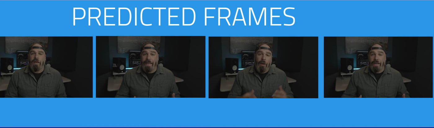 Predicted frames in an interframe codec