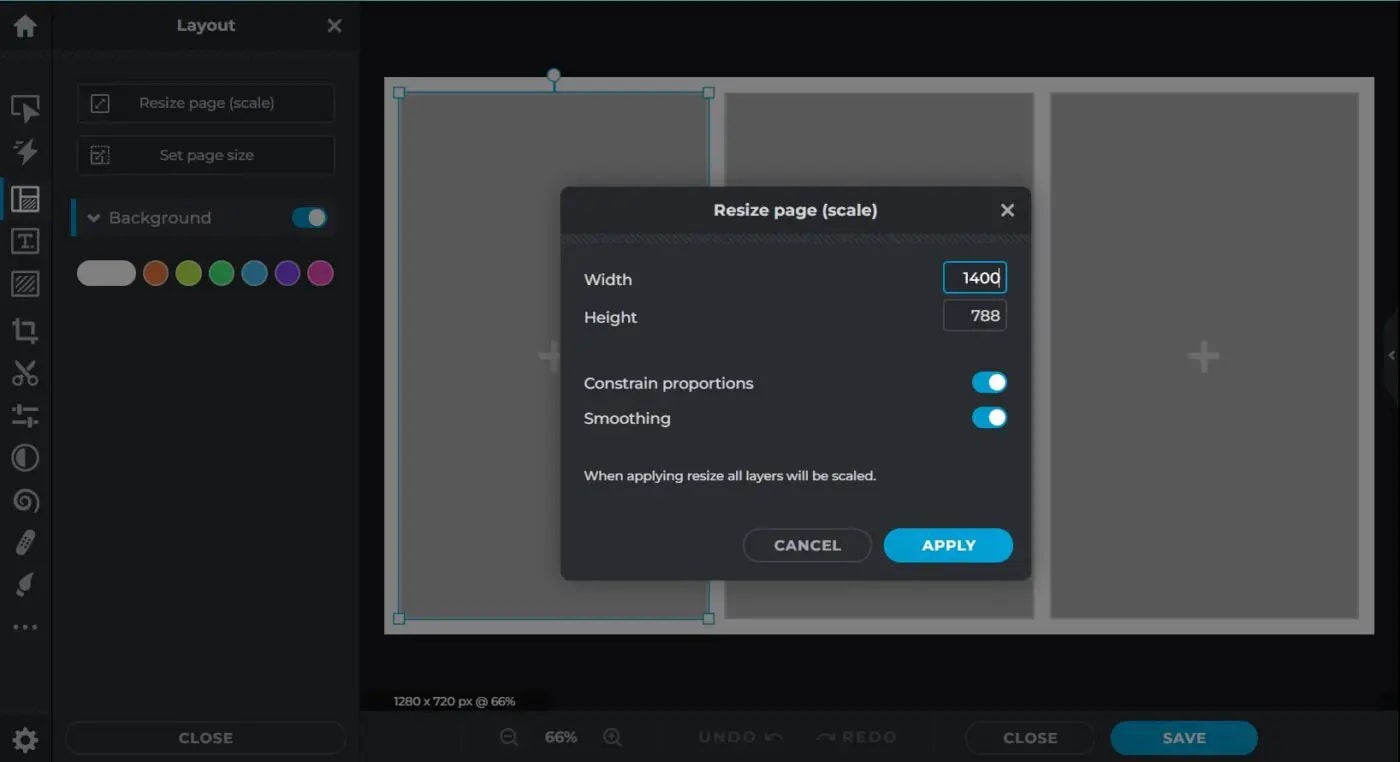 Resize templated scaled