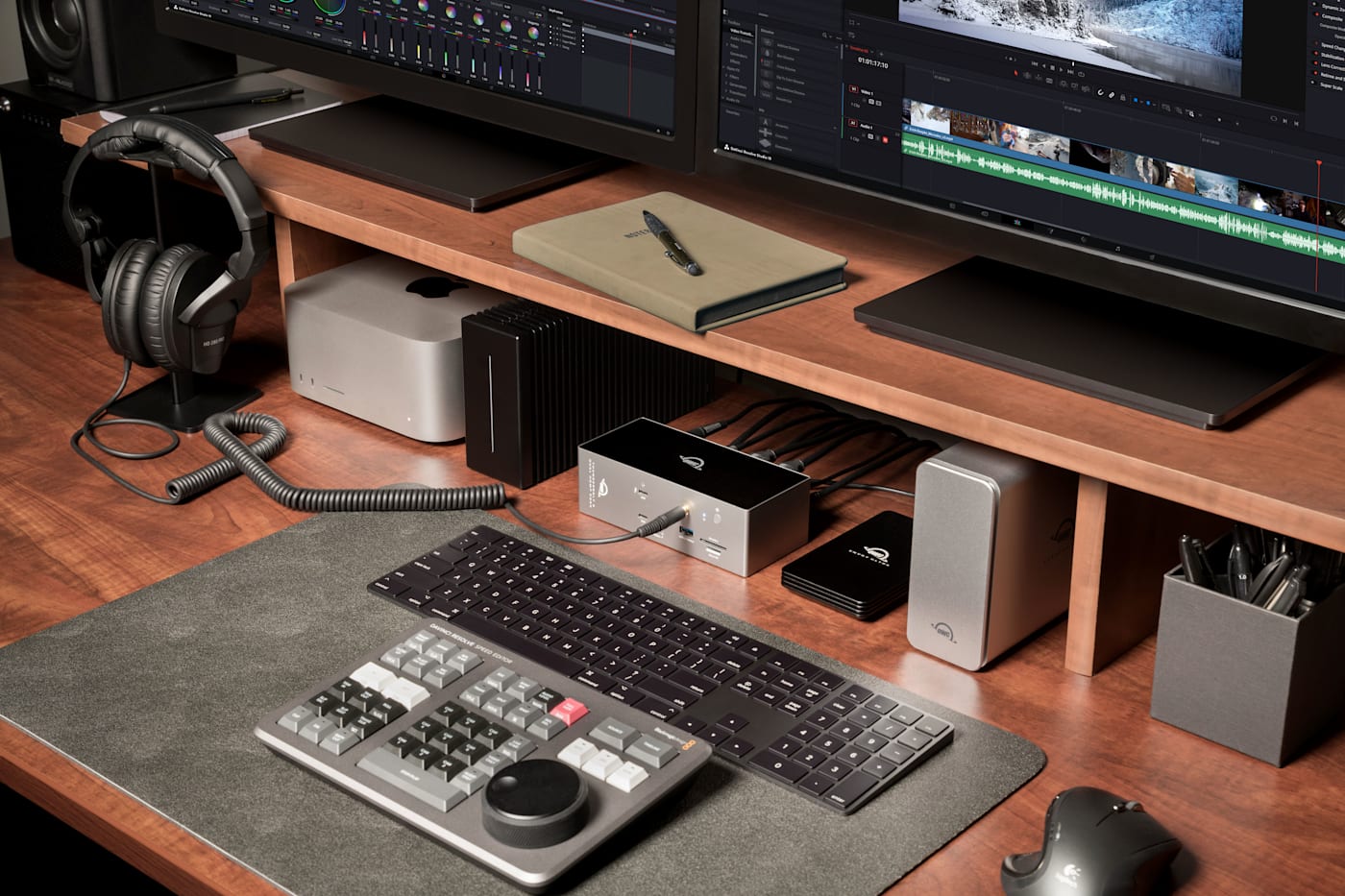 OWC Thunderbolt 5 Dock with Dual HDMI® in workspace