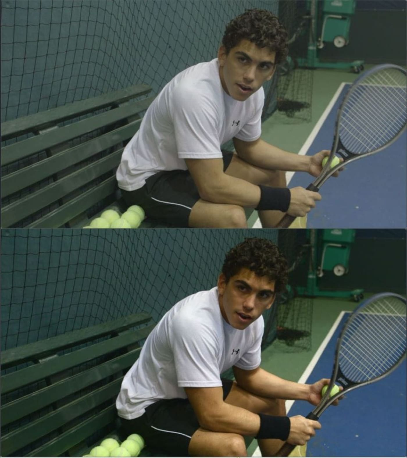 a man in a tennis court