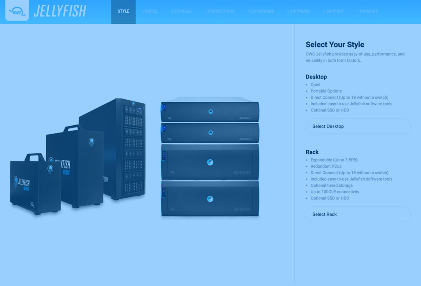OWC Jellyfish Builder screenshot