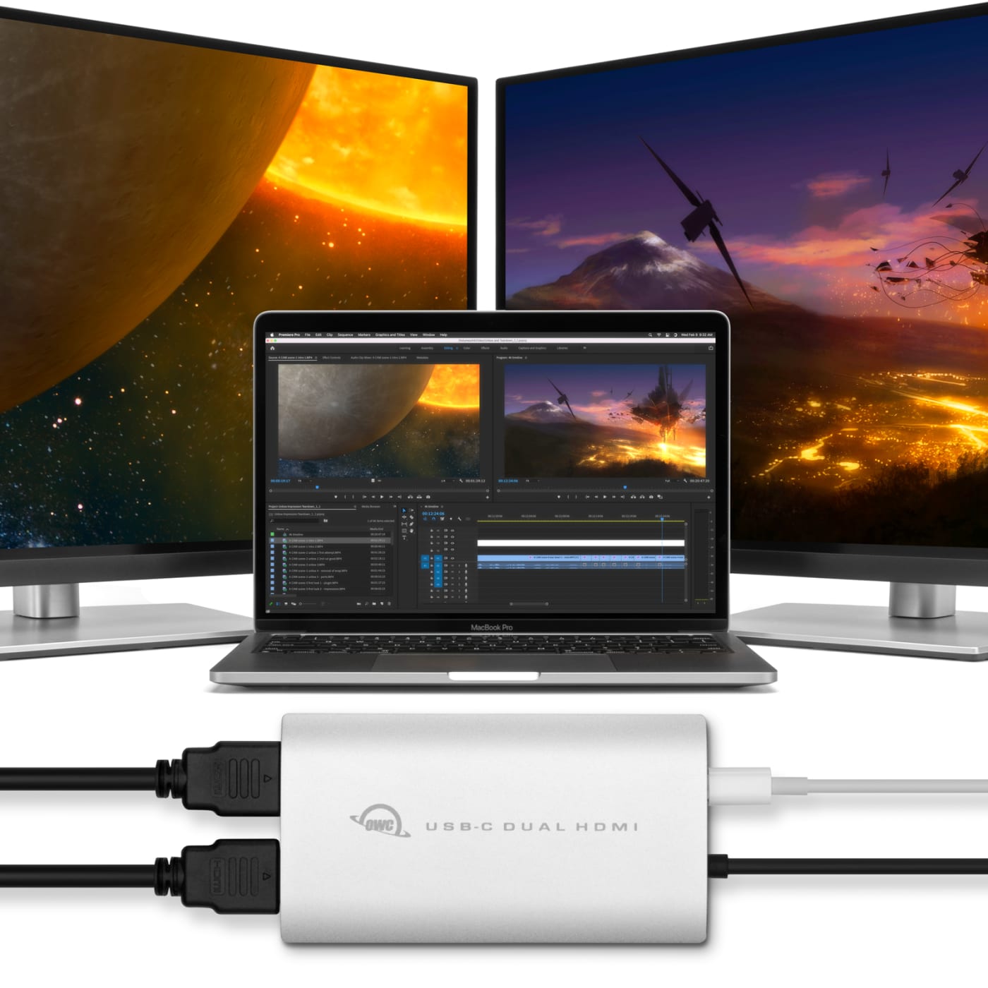 USB C to HDMI Adapter 4K, Dual Monitor Setup for MacBook Pro