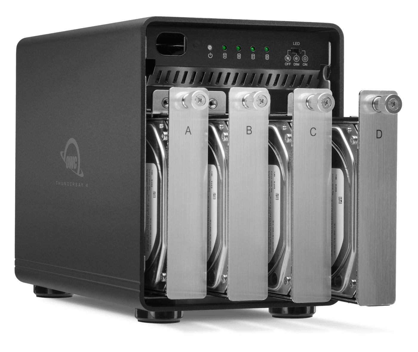 OWC ThunderBay 4 enclosure with four removable drive trays