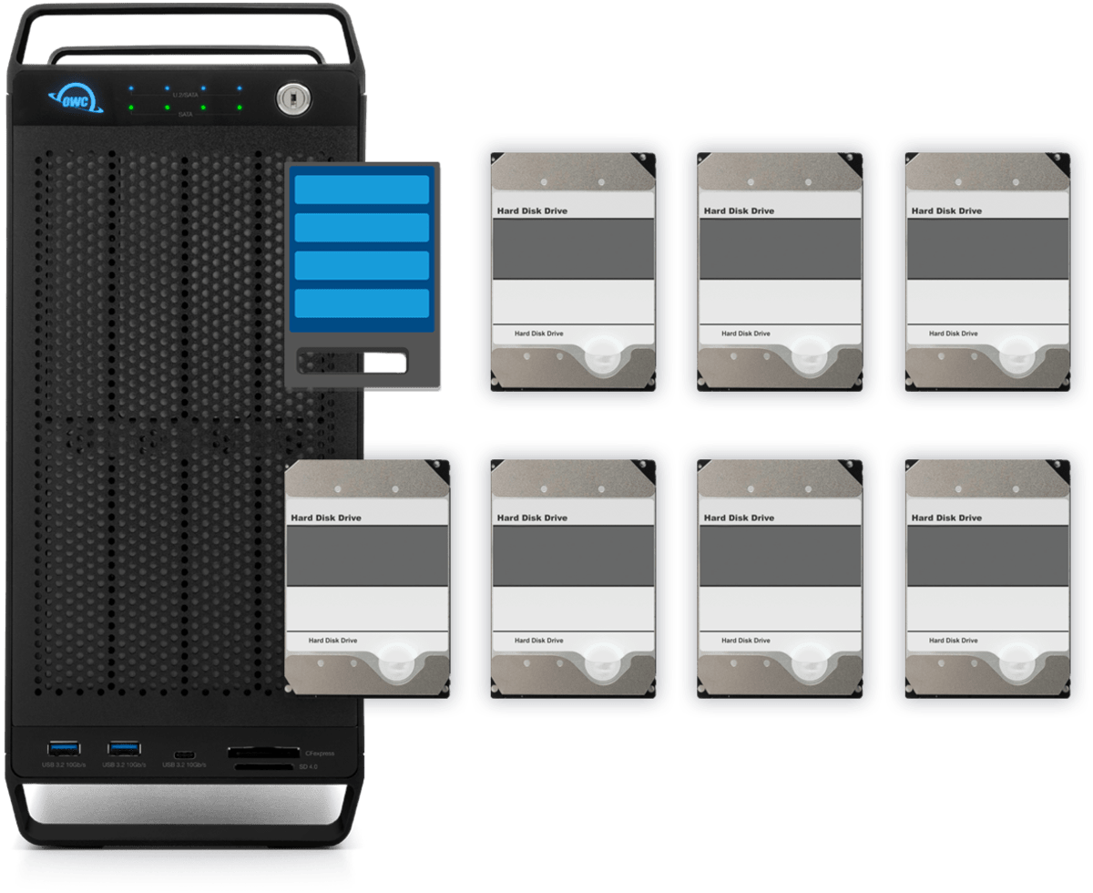 OWC Thunderbay Flex 8 - Flexible 8-Bay Storage + 8-Port 