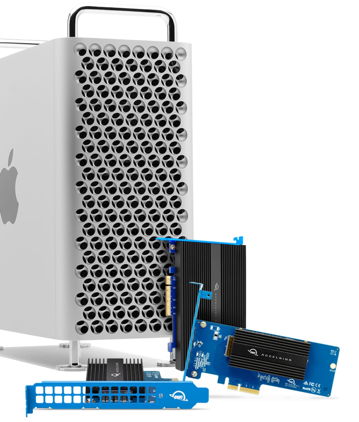 Un rack de dix SSD pour le Mac Pro 2019