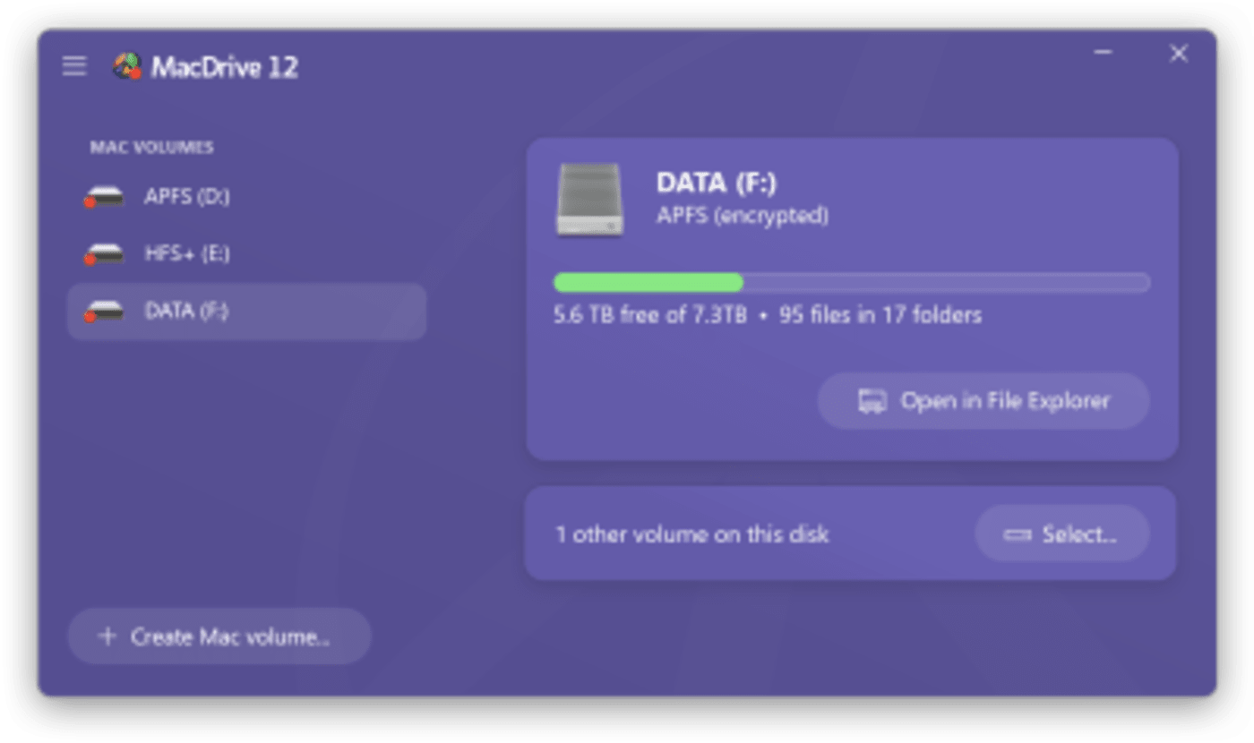 MacDrive 12 Application Window Screenshot