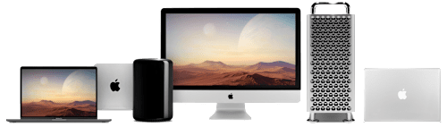 Lineup of Mac computers