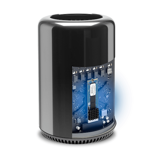 OWC Aura Pro X2 SSD inside a Mac Pro
