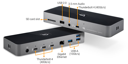 OWC 11-Port Thunderbolt Dock Interfaces