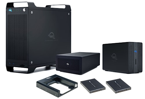 OWC U.2 Ecosystem - including OWC Thunderbay Flex 8, OWC Mercury Helios 3S, and OWC Gemini, OWC U.2 NVMe Interchange System, and OWC U2 ShuttleOne