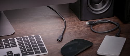 OWC USB-C Extension Cable on desktop
