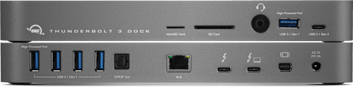 OWC 14-Port Thunderbolt Dock front-facing & back-facing ports
