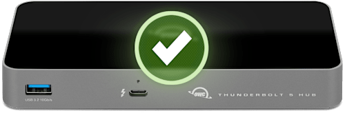 OWC Thunderbolt 5 Hub with check overlay image