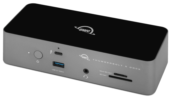 OWC Thunderbolt 5 Dock facing left
