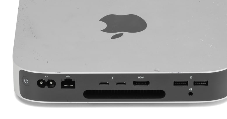 Port detail view of a Mac mini