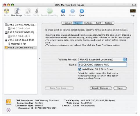 Initializing your new OWC Mercury Elite-AL Pro Dual Bay