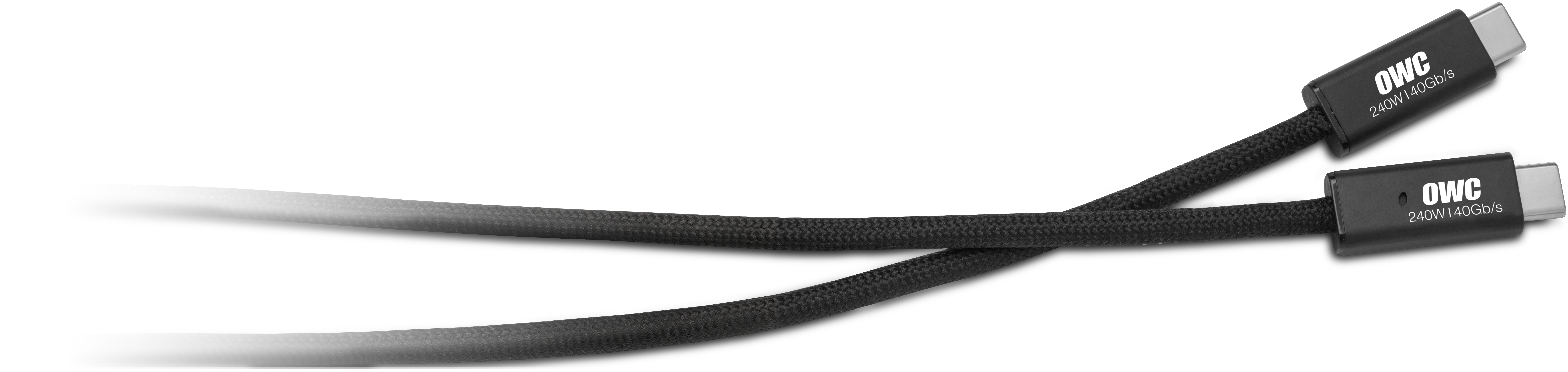 OWC USB4 Active Optical Cable stretched across white surface