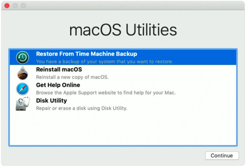 Restore From Time Machine Backup