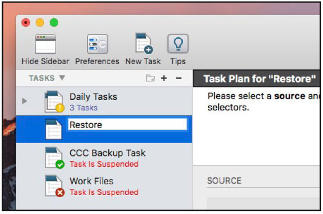Full Restore from Carbon Copy Cloner