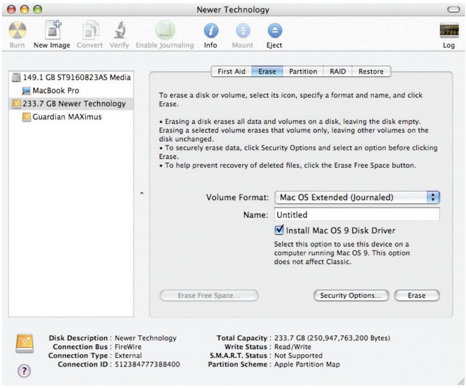 Initializing the NewerTech Guardian MAXimus
