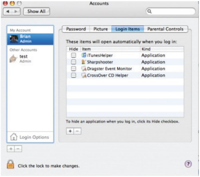 Adding the Utility to Startup Items