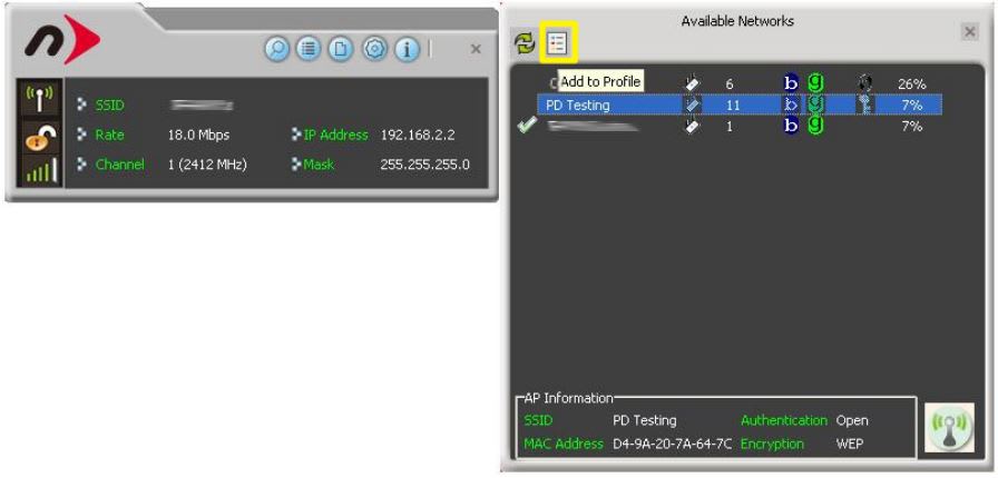 Configuration using the Newer Technolgy WLAN Utility