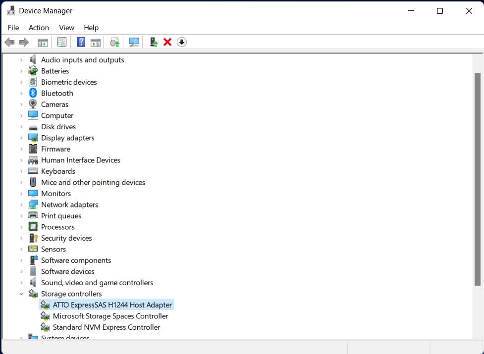 ATTO ExpressSAS HBA Drivers