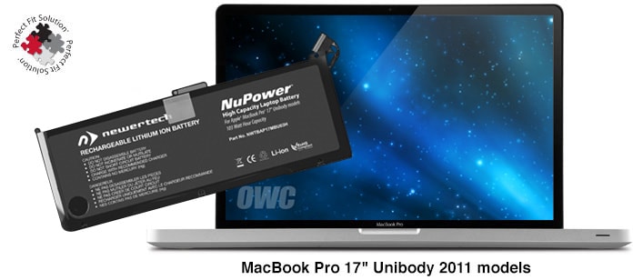 NewerTech NuPower Battery with 17-inch MacBook Pro Unibody (2011)