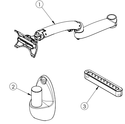 NuMount Pivot Wall Mount parts