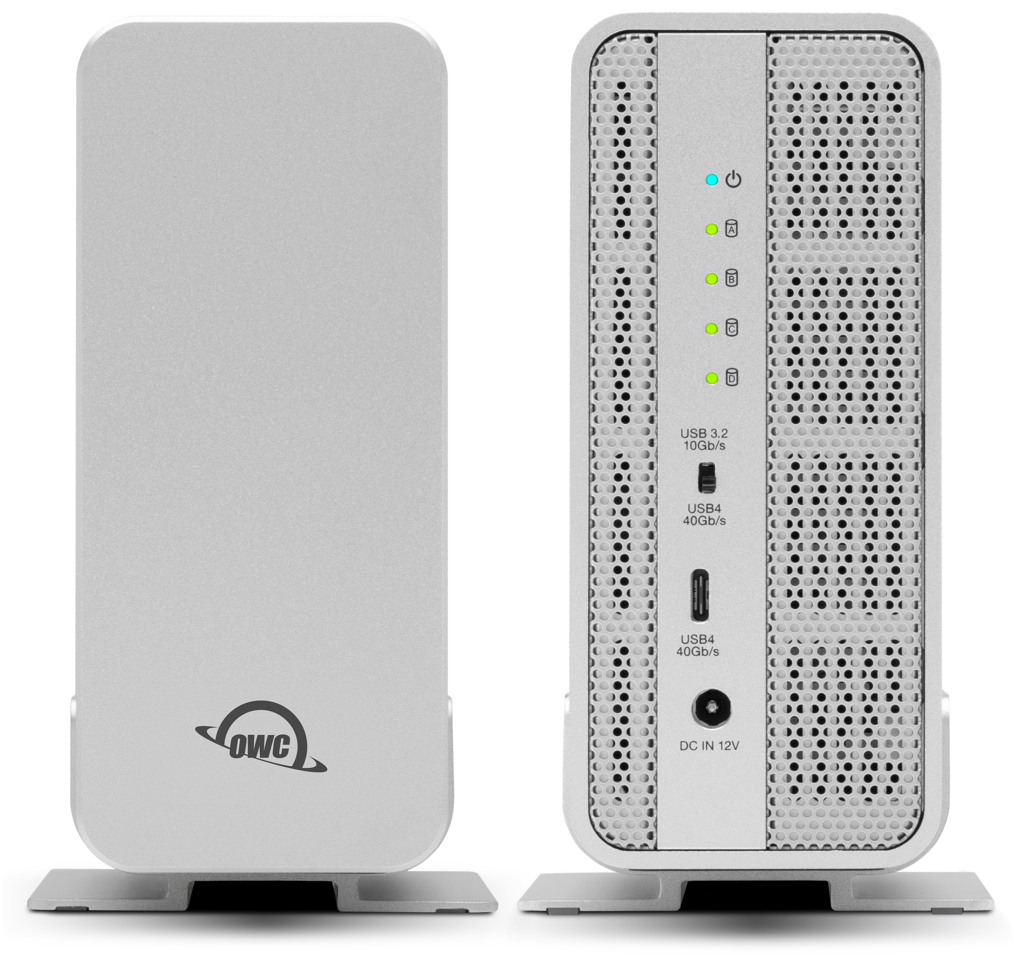 Front and back view of the Express 4M2 with USB4