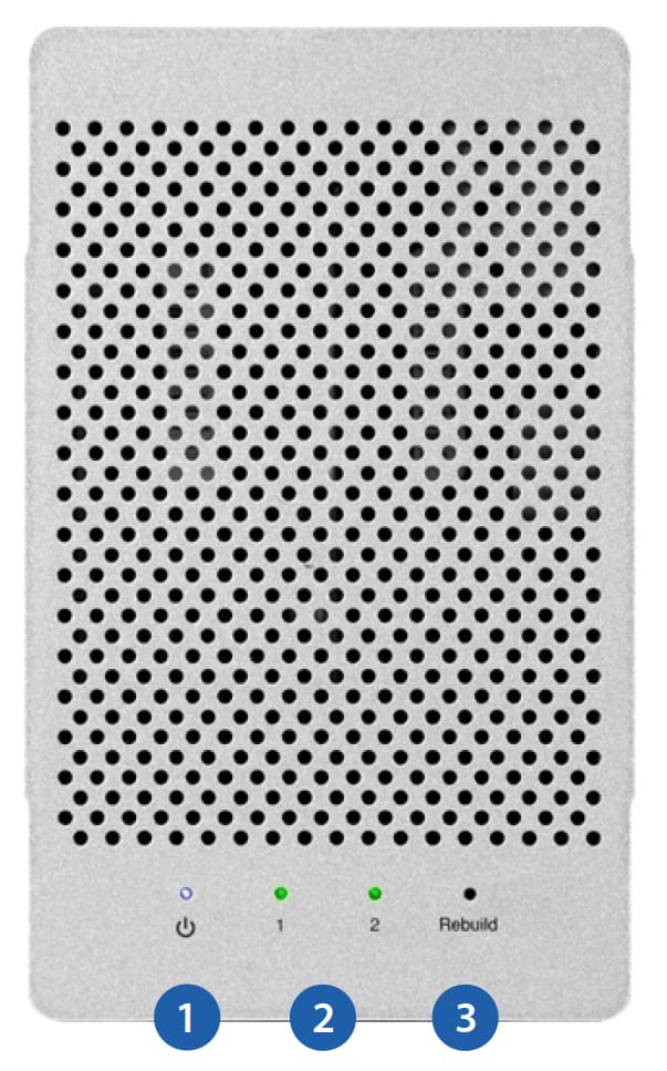 OWC Mercury Elite Pro Dual with USB 3.2 (5Gb/s) + FireWire 800 front view