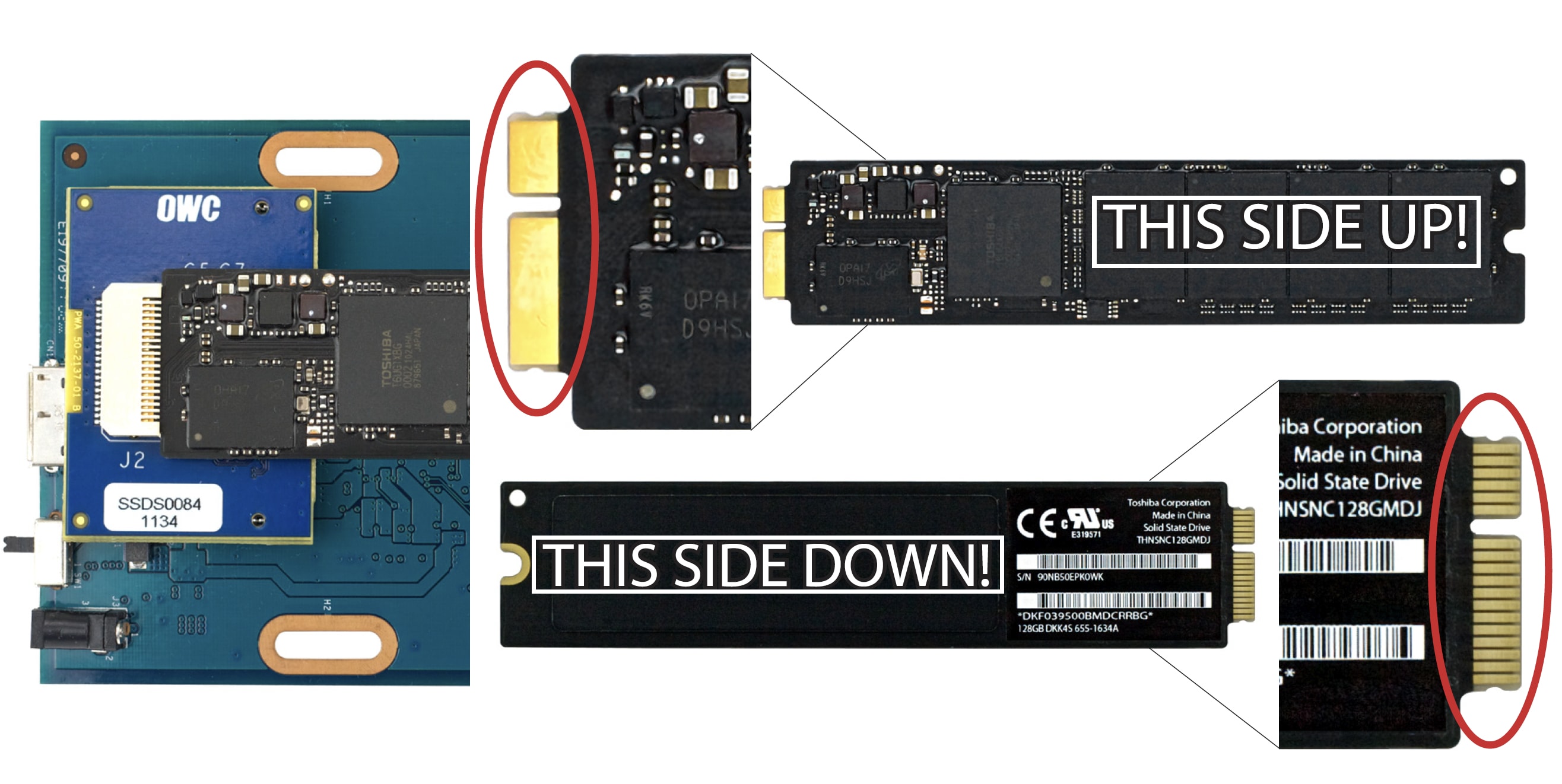 OWC Mercury On-The-Go USB 3.0/2.0 External Enclosure side up and side down