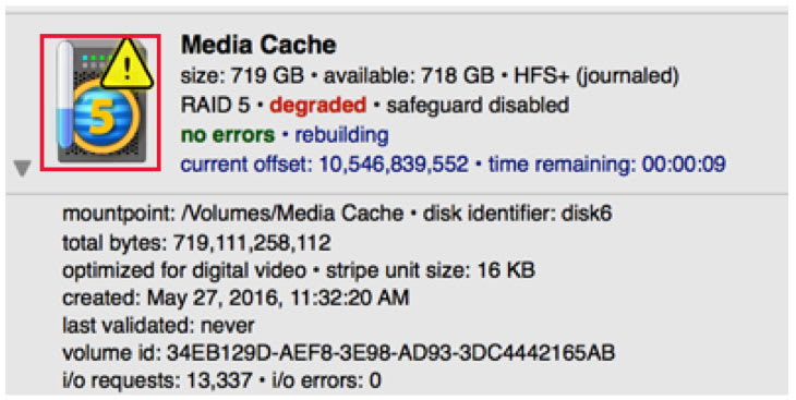 Disk Failure, Replacement, and RAID Rebuild