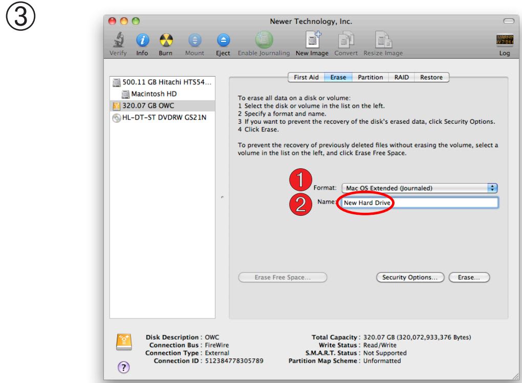 Formatting your OWC Mercury Elite-AL Pro on a Macintosh with Mac OS X
