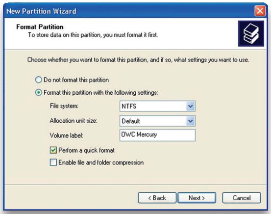 Formatting your OWC Mercury Elite Pro Dual mini on Windows 2000 and later