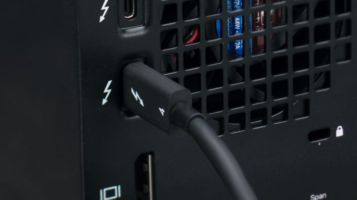 Closeup of OWC Thunderbolt 4 (USB-C) Cable Connection