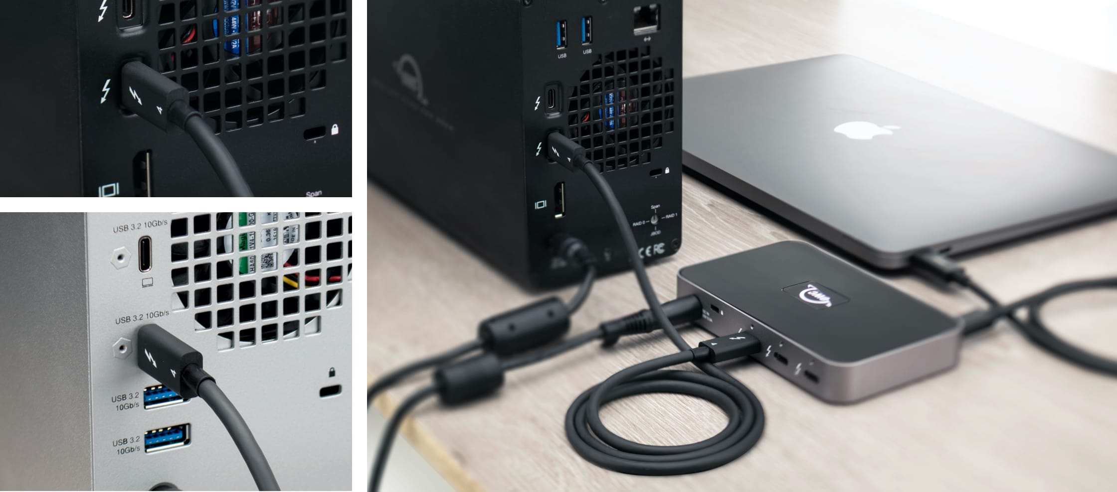 Closeup of OWC Thunderbolt 4/USB-C Cable Connection