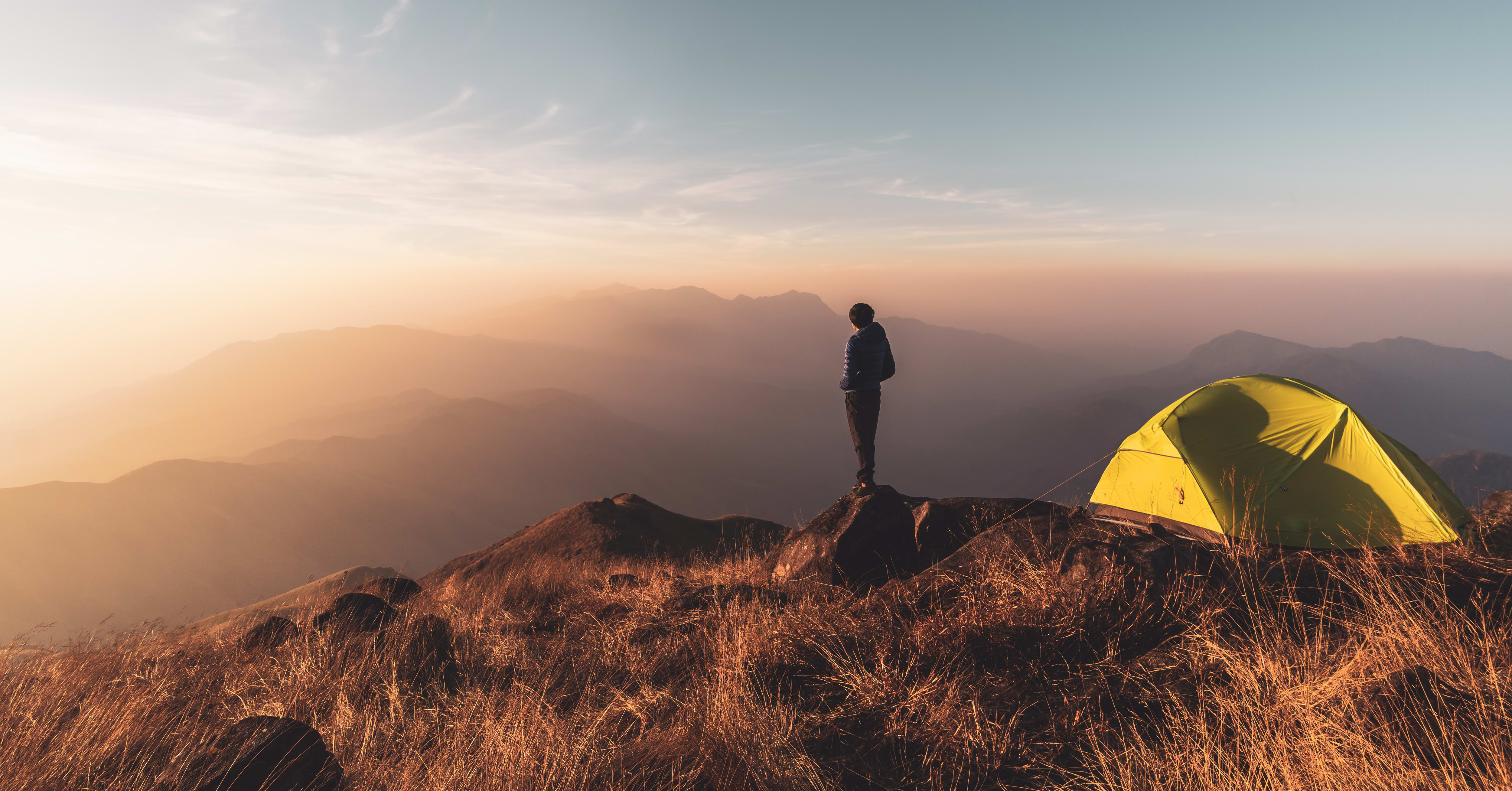 Person on mountain top