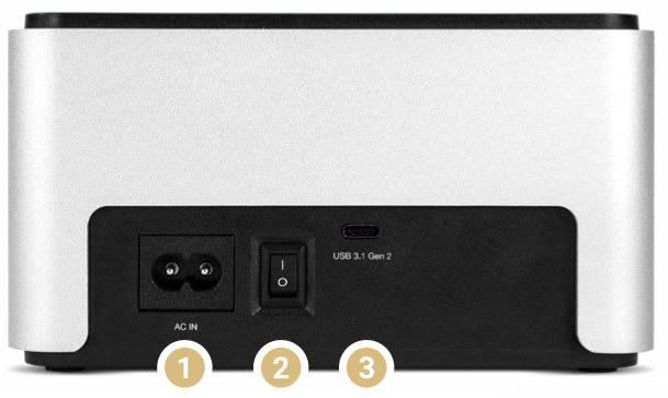 OWC Drive Dock with USB 3.2 (10Gb/s) rear view