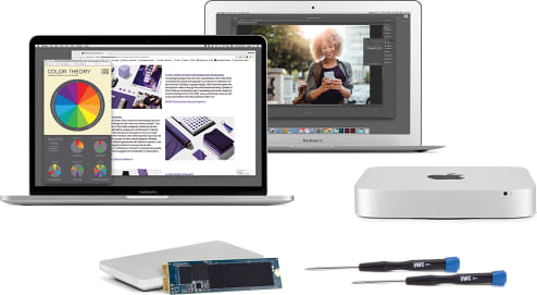 OWC Aura N Upgrade Kit with MacBook Pro, MacBook Air, and Mac mini