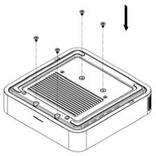 miniStack NAS upside down view and insert the 4 screws