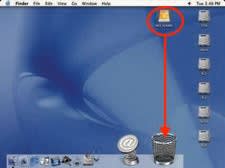 external hard drive icon into the trash bin