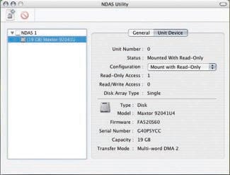 NDAS Utility for Mac OS X