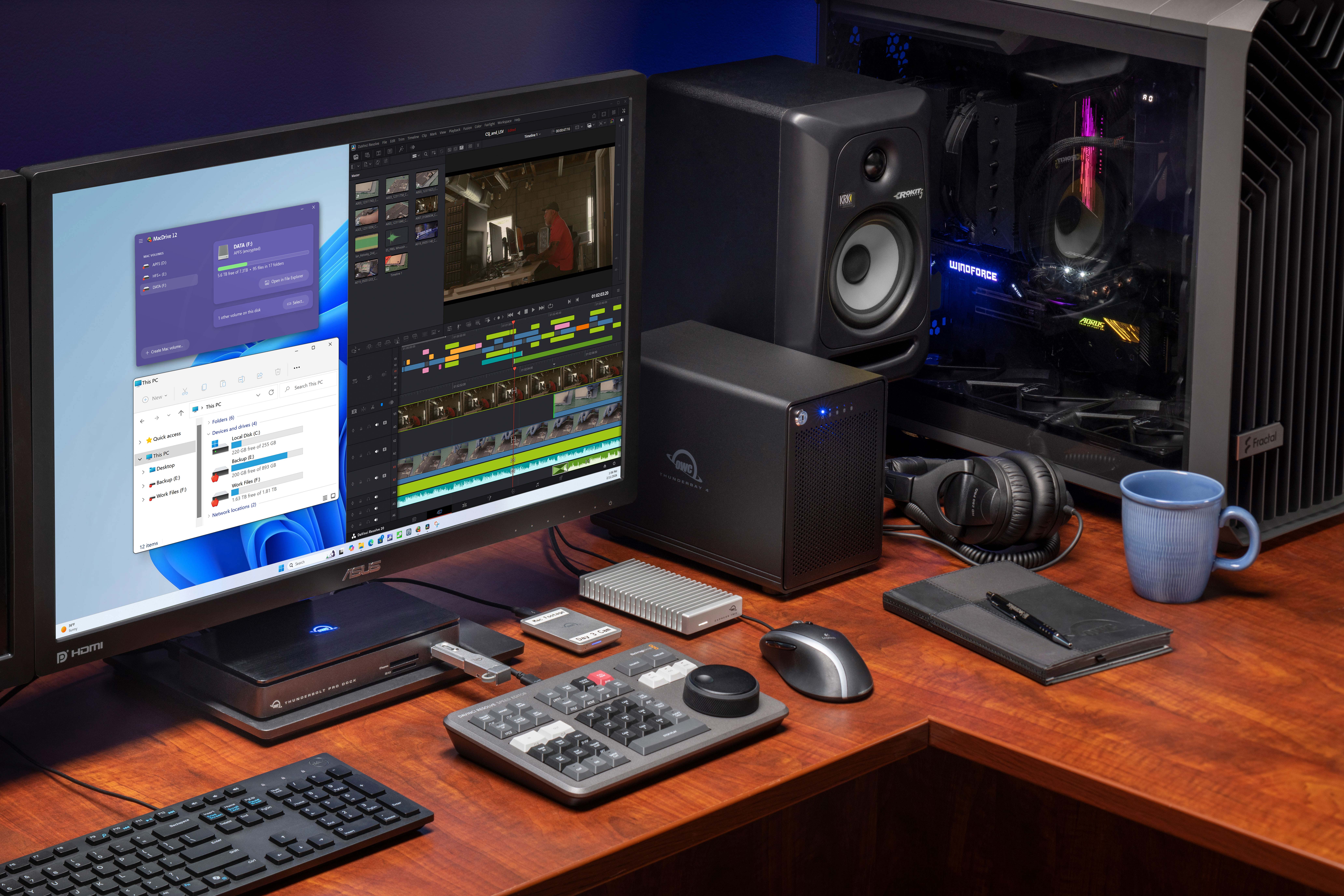 Workstation with MacDrive 12 on display screen